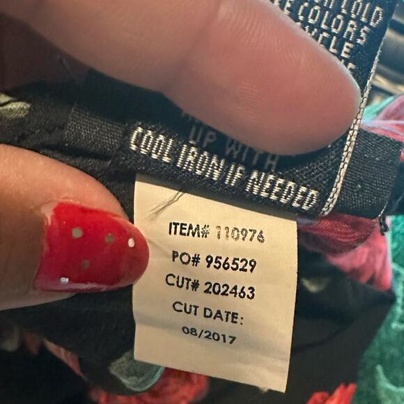 Torrid Plus Size Black & Red Rose Faux Wrap Blouse – Romantic Floral Top - Picture 4 of 8